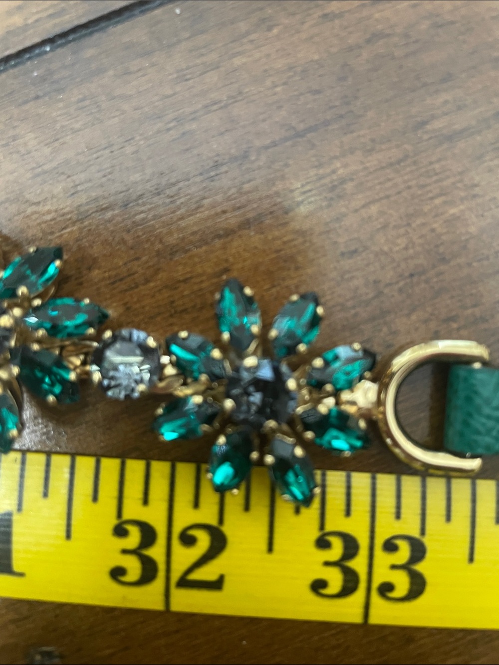 Authentic Dolce & Gabbana Crystal Green Floral Crystal Belt Strap NIB dust bag - Picture 8 of 12